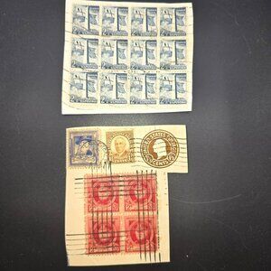 Vintage U.S. Postage Stamps Sheet Lot - Bunker Hill 2.5¢ Red 2¢ 5¢ & 1.5¢ LI3044